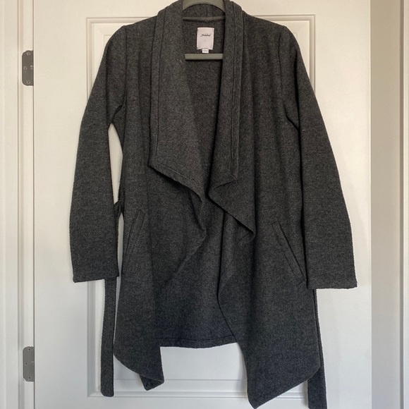 Subdued Italian Gray Wrap Jacket - Picture 1 of 6